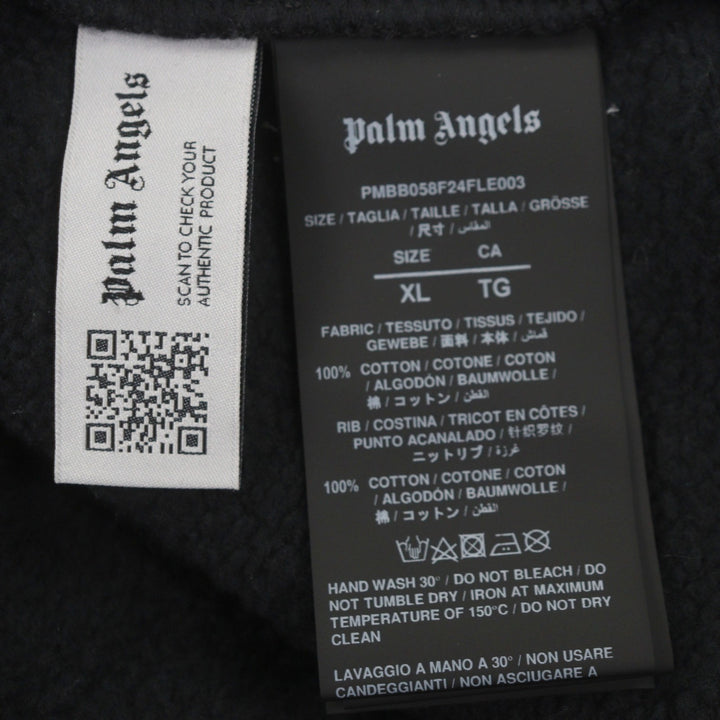 Pristine PALM ANGELS hoodie College logo pullover black cotton mens XL
