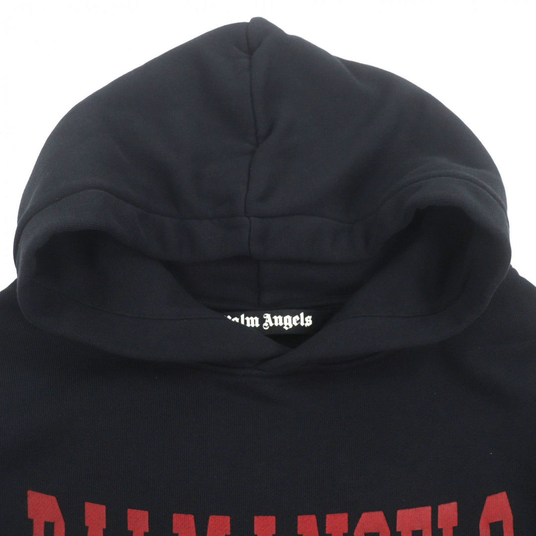 Pristine PALM ANGELS hoodie College logo pullover black cotton mens XL