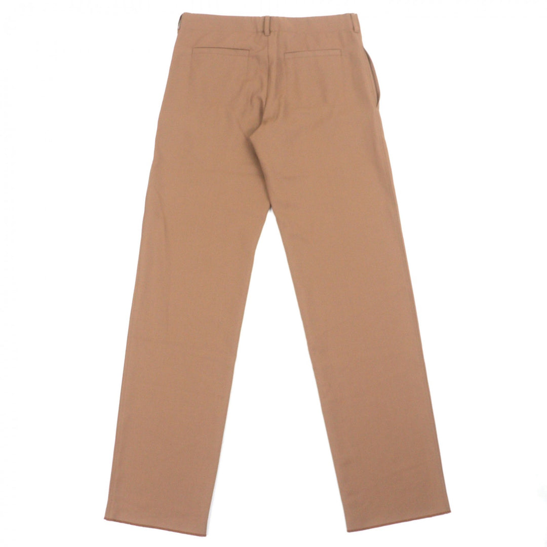 Pristine FENDI slacks Logo Metal Pants Brown wool mens 48 FB0863