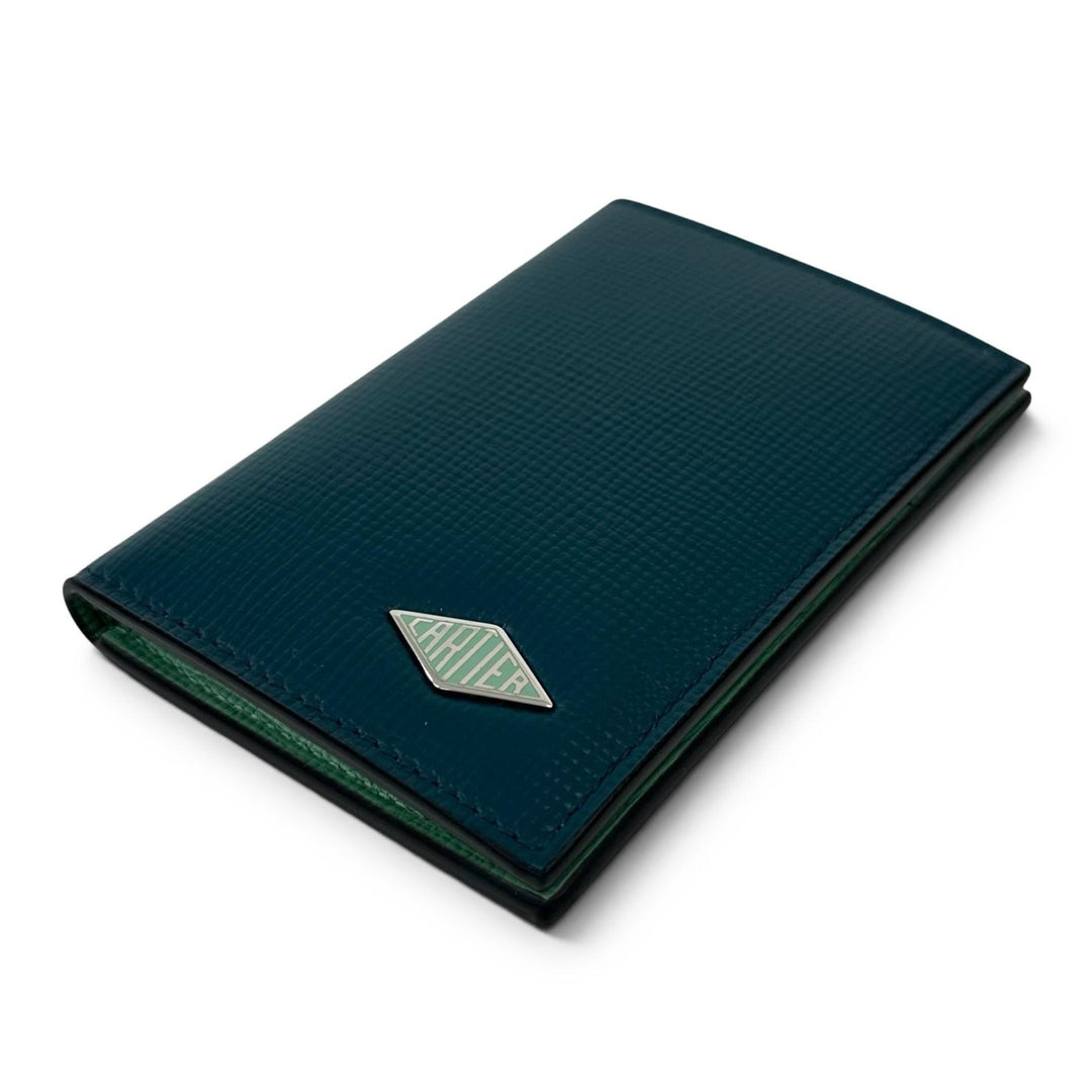 Excellent Cartier Card Case Losange Cardholder Dark green leather mens L3002214