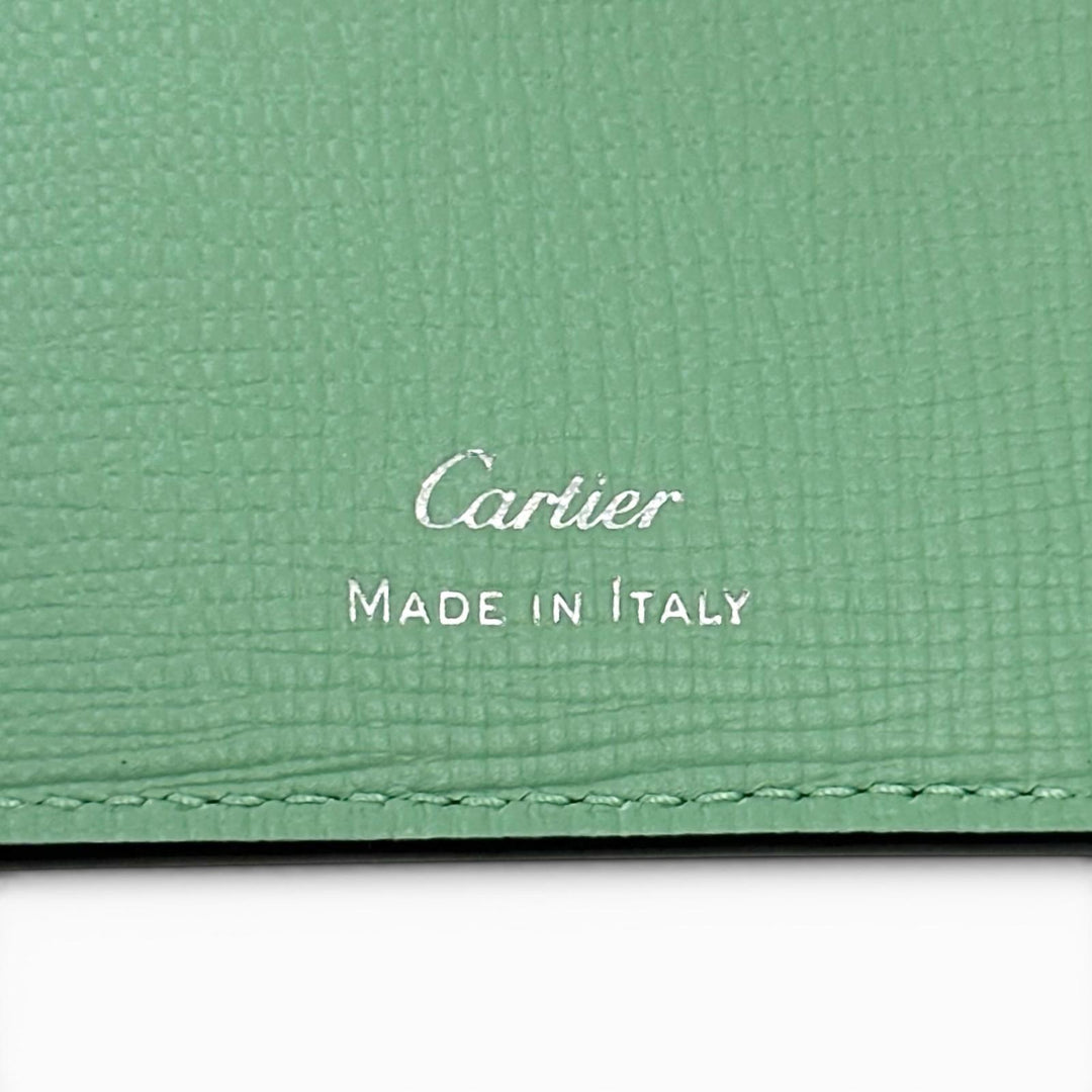 Excellent Cartier Card Case Losange Cardholder Dark green leather mens L3002214