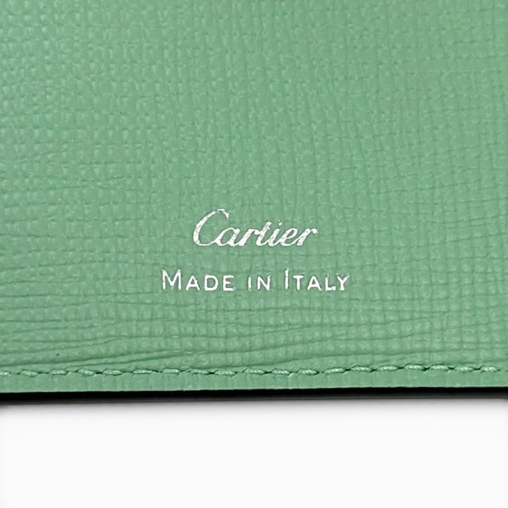 Excellent Cartier Card Case Losange Cardholder Dark green leather mens L3002214