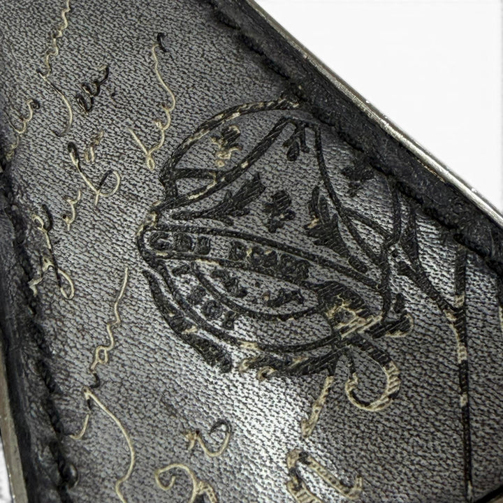 Great BERLUTI key ring Silver scritto leather mens