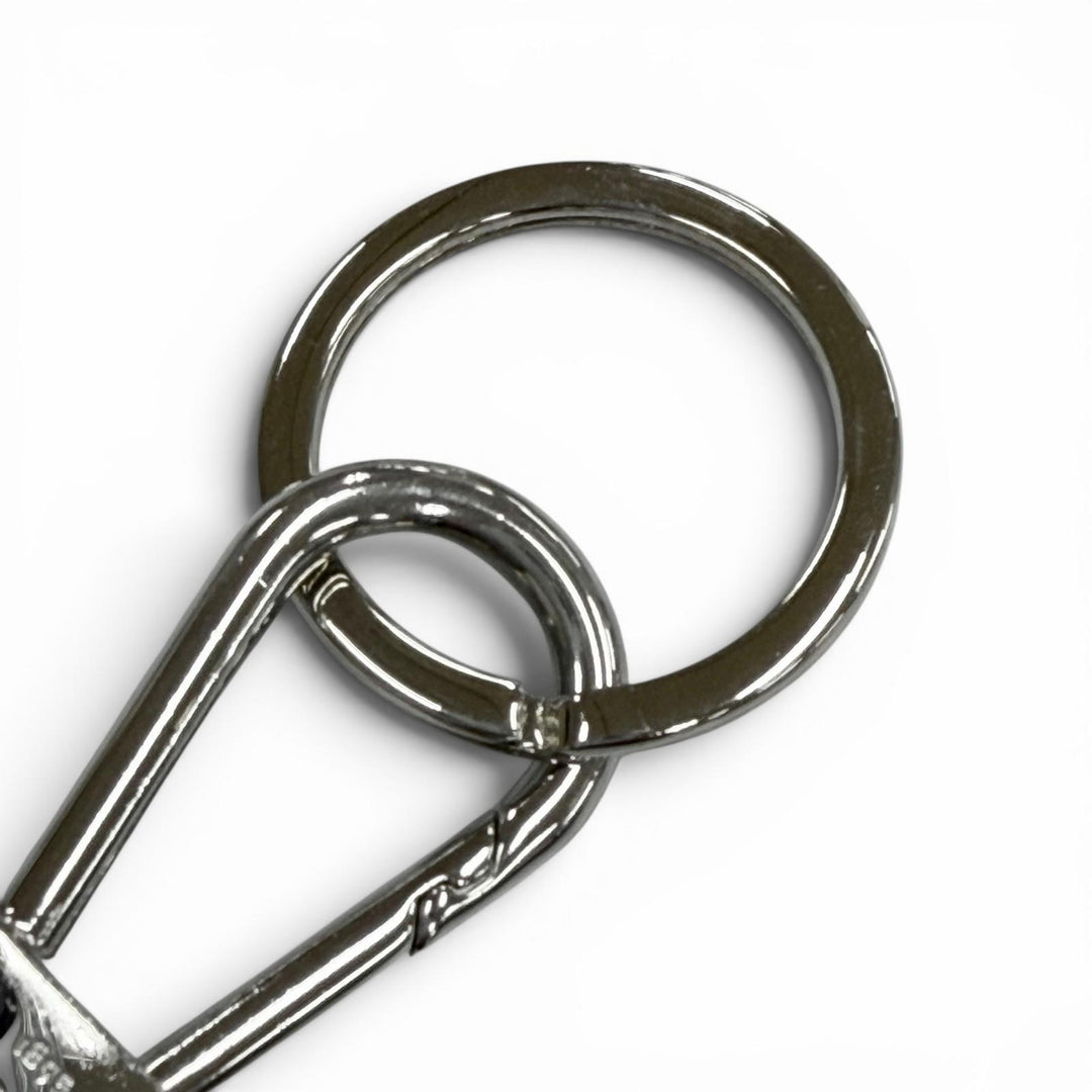 Great BERLUTI key ring Silver scritto leather mens
