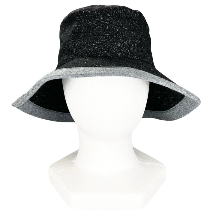 Pristine HERMES hat bucket black Virgin wool Women 58