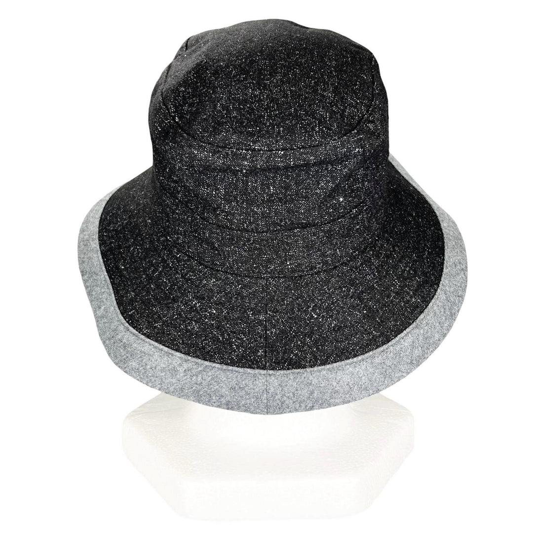 Pristine HERMES hat bucket black Virgin wool Women 58