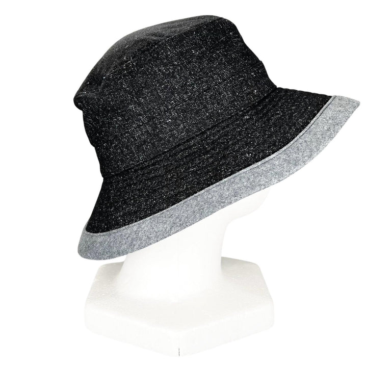 Pristine HERMES hat bucket black Virgin wool Women 58