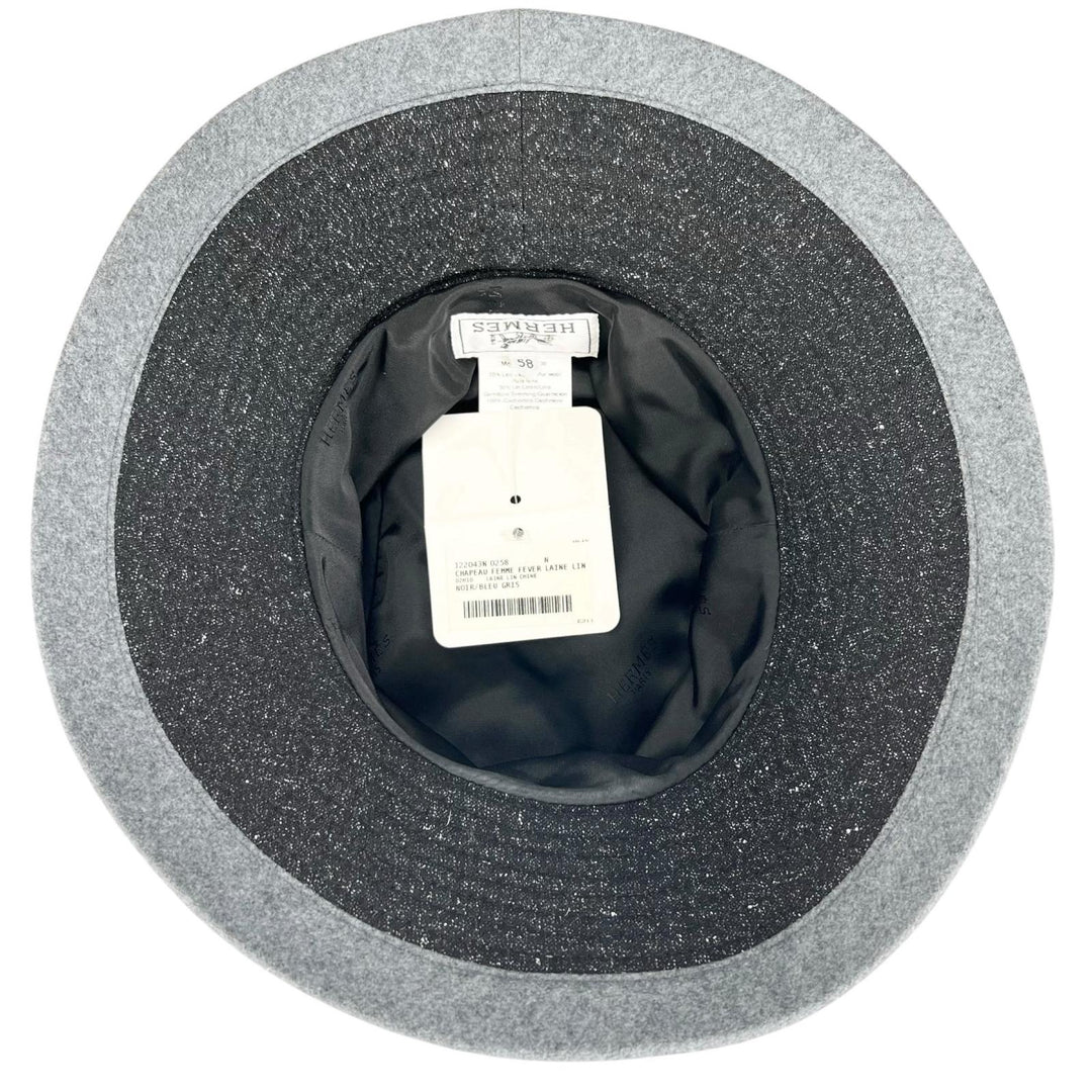 Pristine HERMES hat bucket black Virgin wool Women 58
