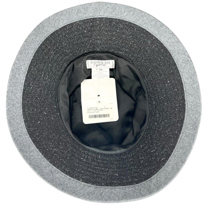 Pristine HERMES hat bucket black Virgin wool Women 58