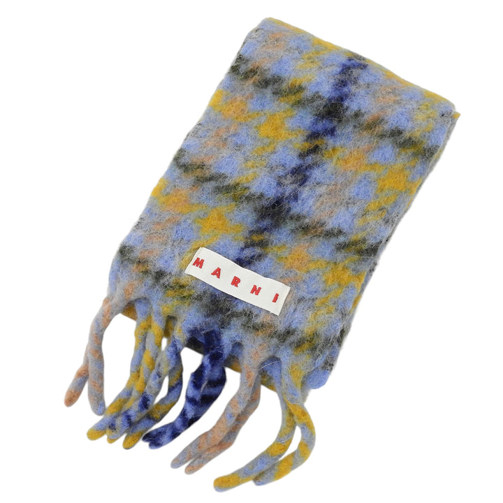 Great MARNI Scarf Fringe-trimmed check pattern multicolor mohair SCZC0077Y0