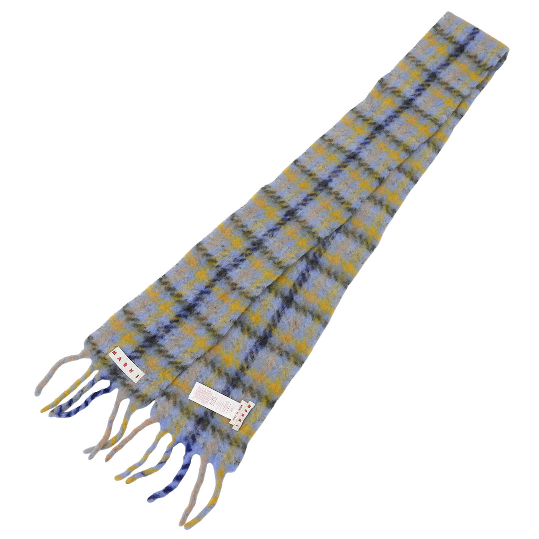 Great MARNI Scarf Fringe-trimmed check pattern multicolor mohair SCZC0077Y0