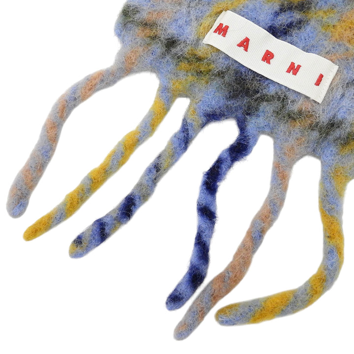 Great MARNI Scarf Fringe-trimmed check pattern multicolor mohair SCZC0077Y0