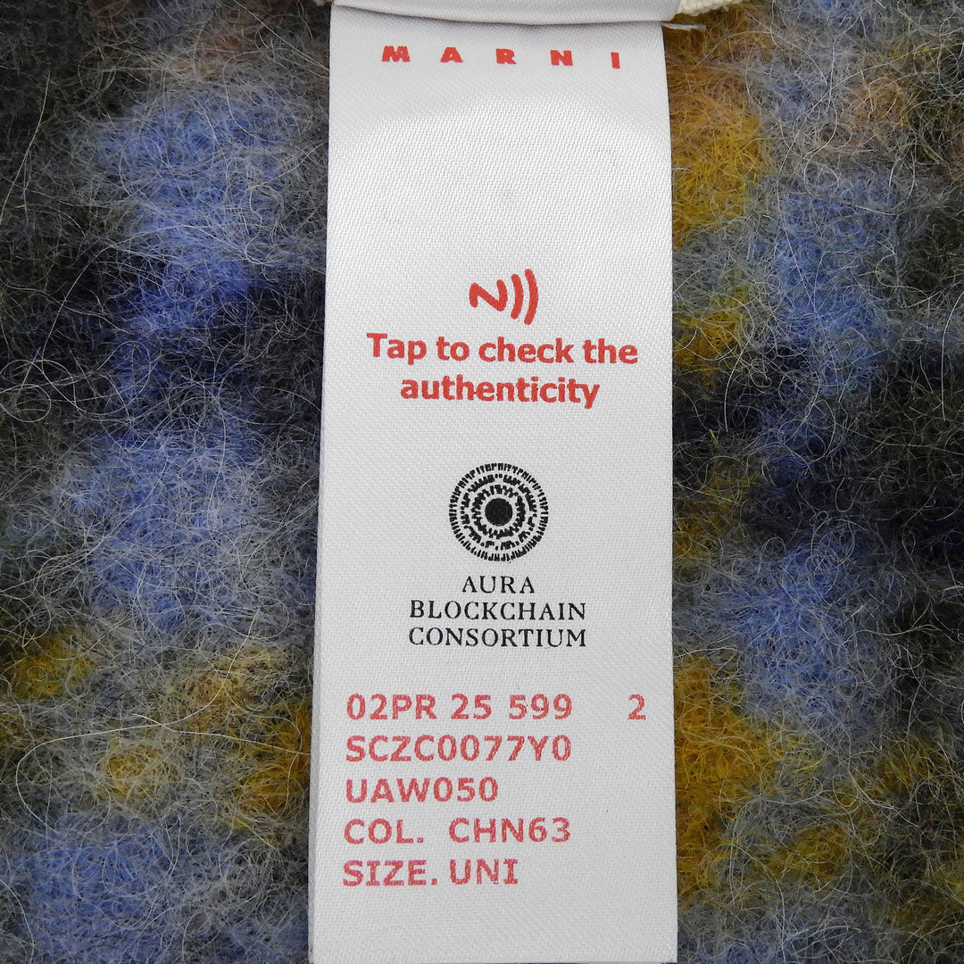 Great MARNI Scarf Fringe-trimmed check pattern multicolor mohair SCZC0077Y0