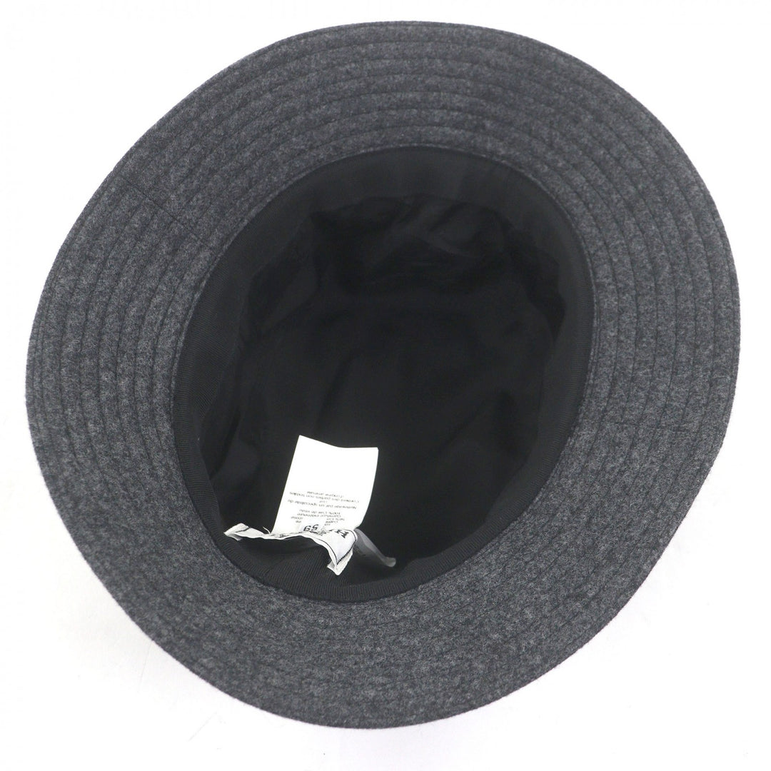 Great HERMES hat BOBFILIPE Serie Button Leather Pocket Bucket gray hair mens
