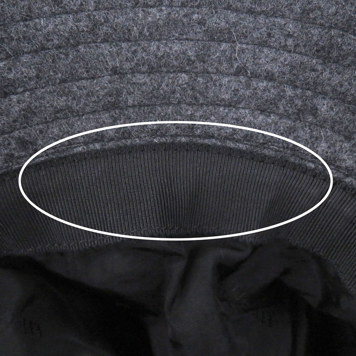 Great HERMES hat BOBFILIPE Serie Button Leather Pocket Bucket gray hair mens