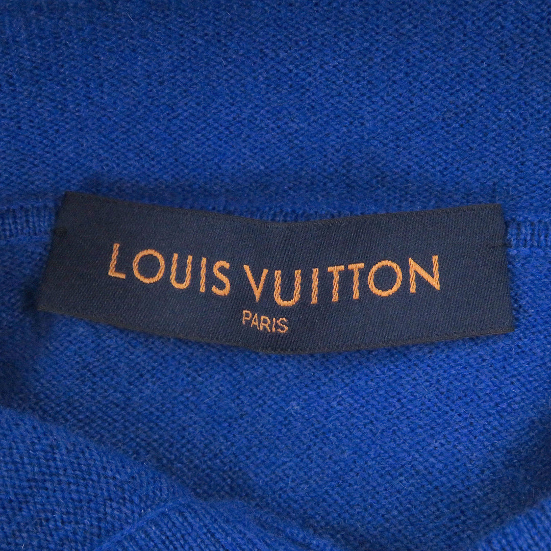 Great LOUIS VUITTON hoodie Inside Out With logo pullover knit blue