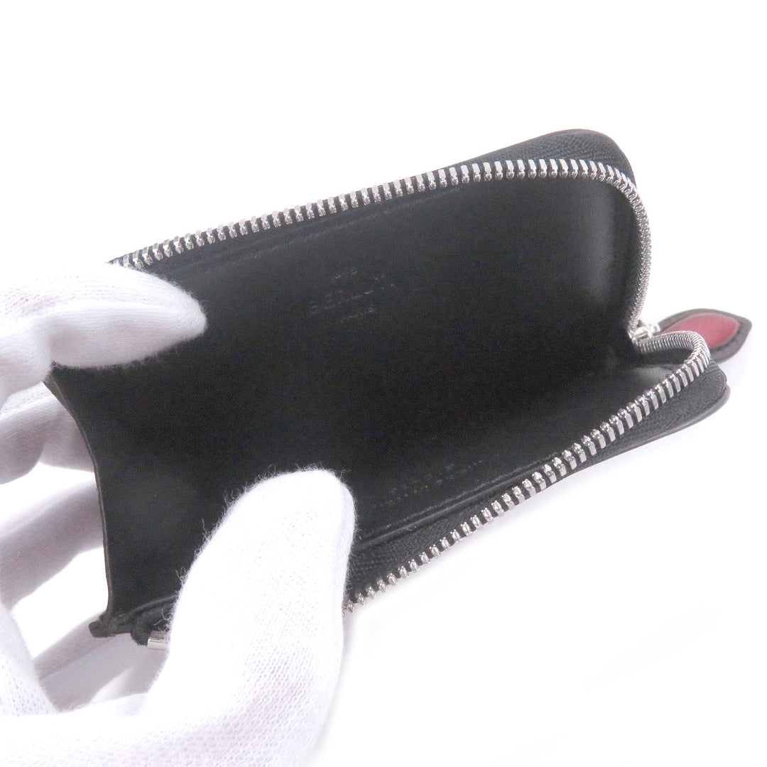 Great BERLUTI Card Case Core Logic Calligraphy Scritto L-shaped zipper Burgundy