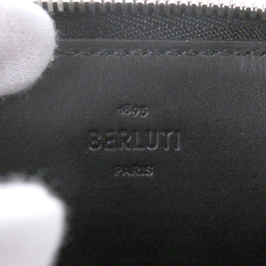 Great BERLUTI Card Case Core Logic Calligraphy Scritto L-shaped zipper Burgundy