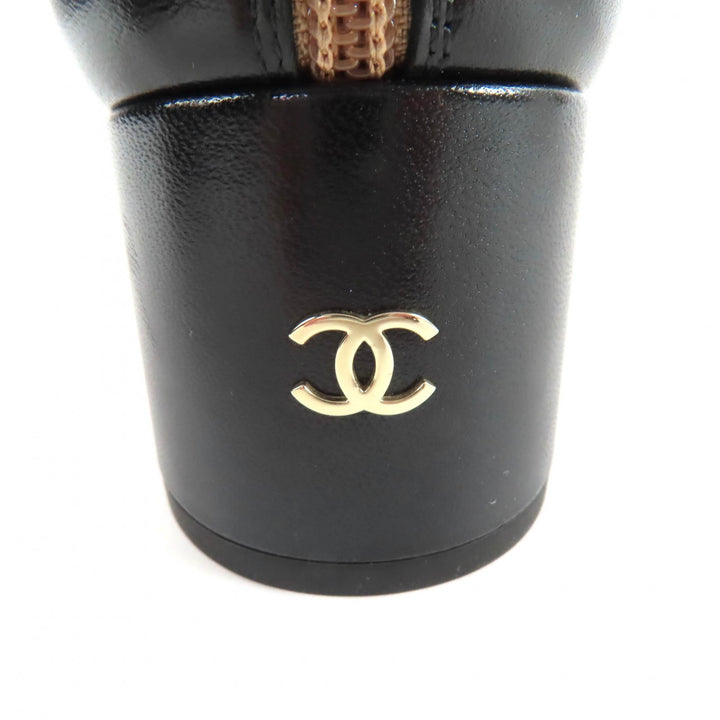 Pristine CHANEL Knee-high boots beige Suede leather Women 38 25A G46591