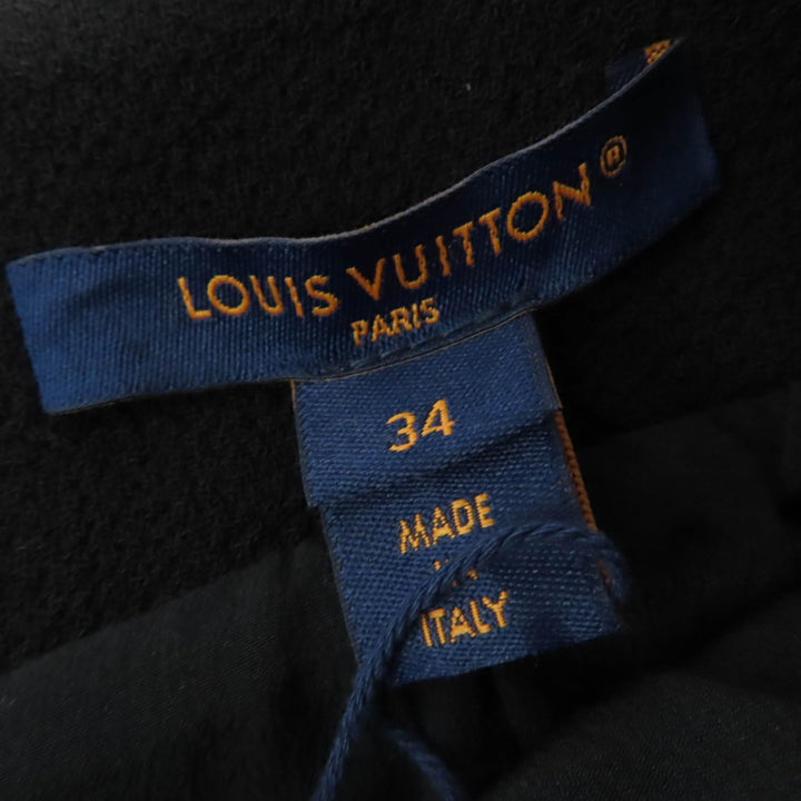 Pristine LOUIS VUITTON Mini skirt Leather belt with scalloped detail black 34