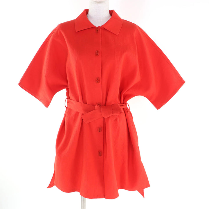 Pristine HERMES one piece Belted Chaine d'Ancre Shirt Dress cotton 38 4E3528DO