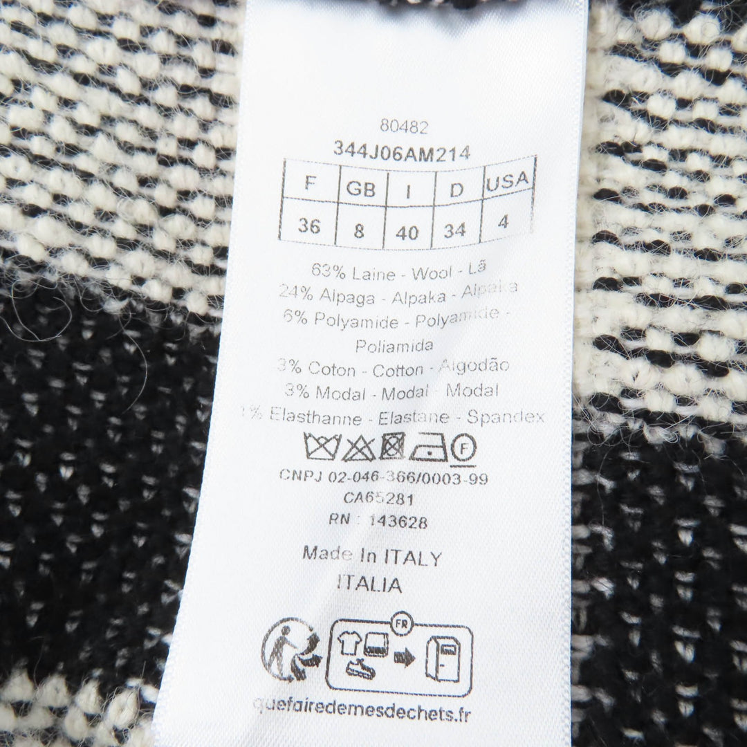 Excellent Christian Dior Long skirt Check Pattern Asymmetrical Design Wrap 40