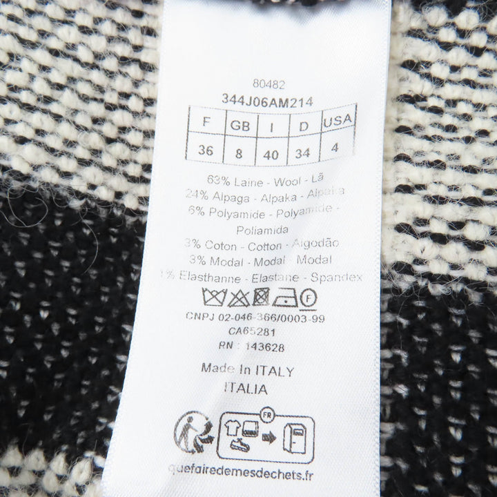 Excellent Christian Dior Long skirt Check Pattern Asymmetrical Design Wrap 40
