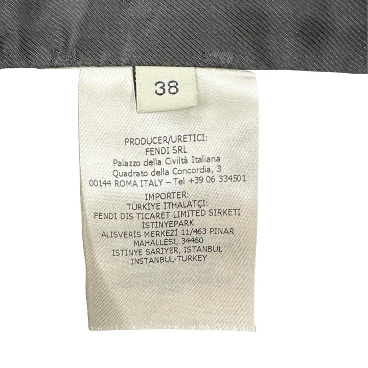 Excellent FENDI Jacket Striped FF logo embroidery, peaked lapel Women 38 FJ7562
