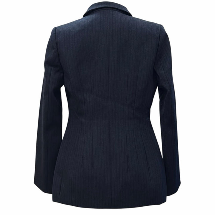Excellent FENDI Jacket Striped FF logo embroidery, peaked lapel Women 38 FJ7562
