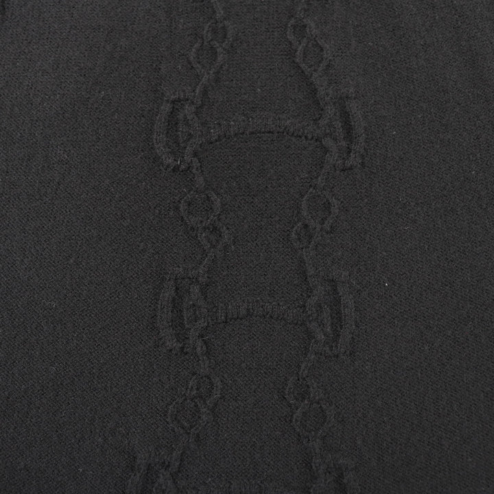 Excellent HERMES skirt Knitted flared long skirt black wool Women 34 2H2305D6