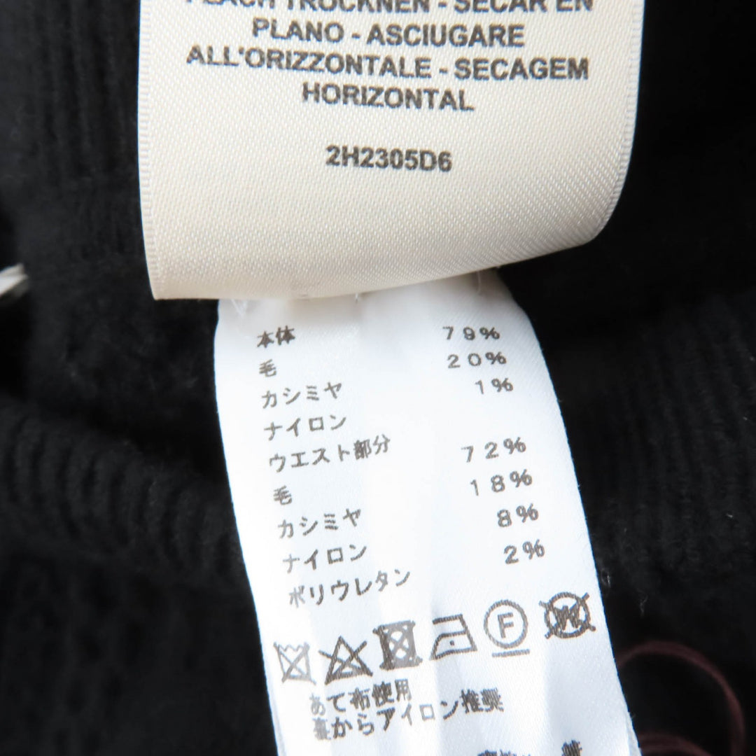 Excellent HERMES skirt Knitted flared long skirt black wool Women 34 2H2305D6