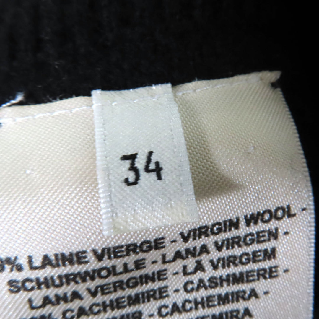 Excellent HERMES skirt Knitted flared long skirt black wool Women 34 2H2305D6