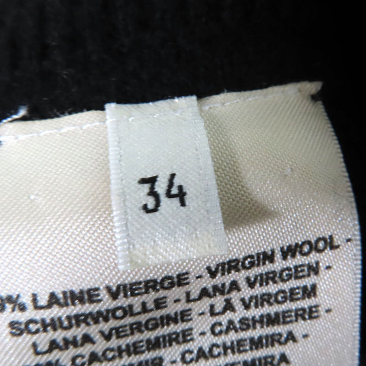 Excellent HERMES skirt Knitted flared long skirt black wool Women 34 2H2305D6