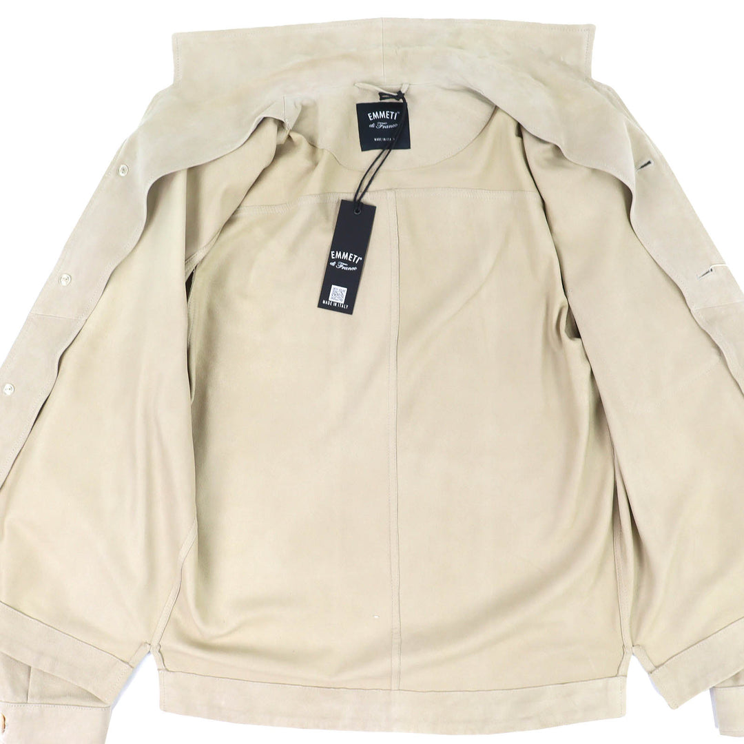 Discounted Very Good EMMETI Jacket Suede shirt jacket beige Goatskin mens 46 Sabbia6003