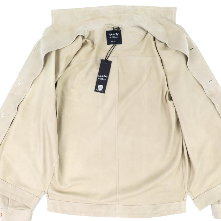 Discounted Very Good EMMETI Jacket Suede shirt jacket beige Goatskin mens 46 Sabbia6003