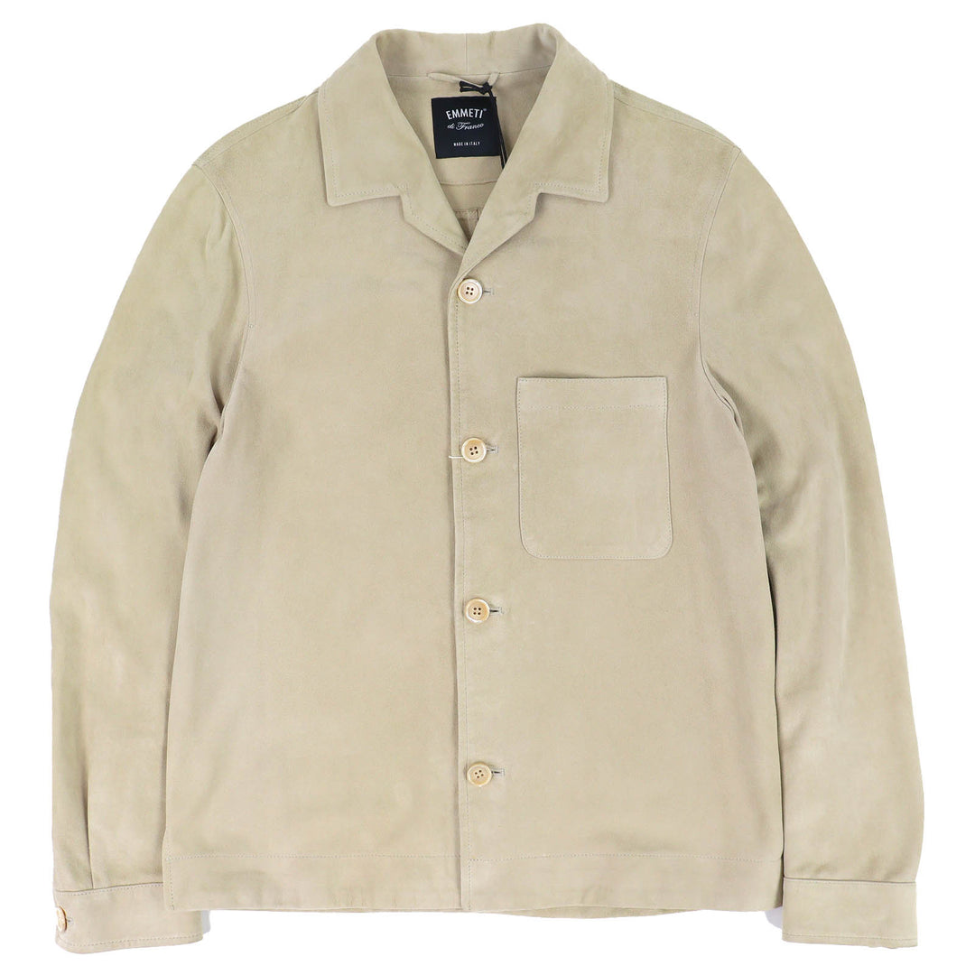 Discounted Very Good EMMETI Jacket Suede shirt jacket beige Goatskin mens 46 Sabbia6003