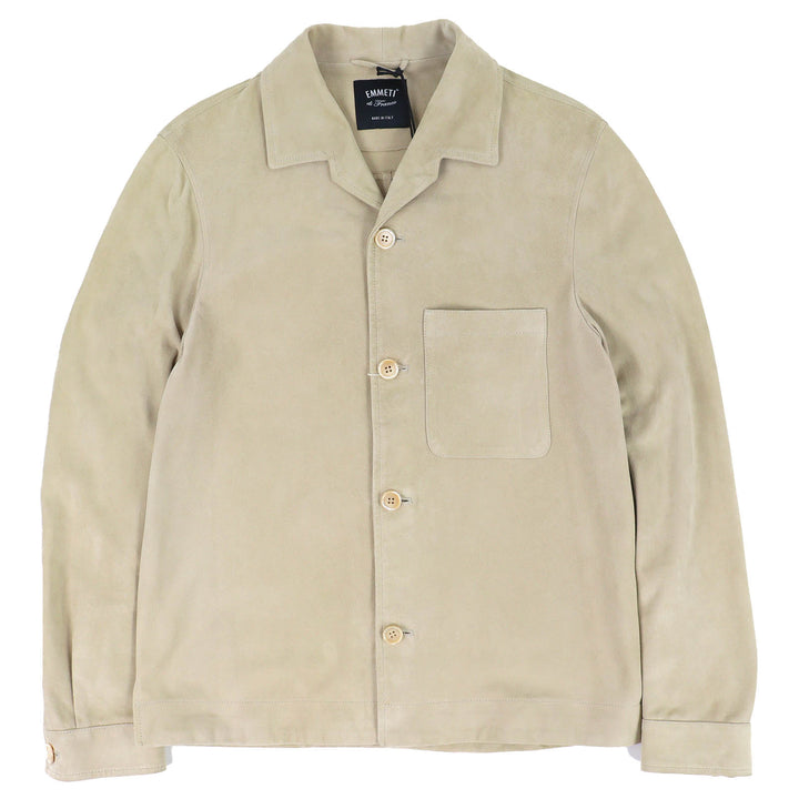 Discounted Very Good EMMETI Jacket Suede shirt jacket beige Goatskin mens 46 Sabbia6003
