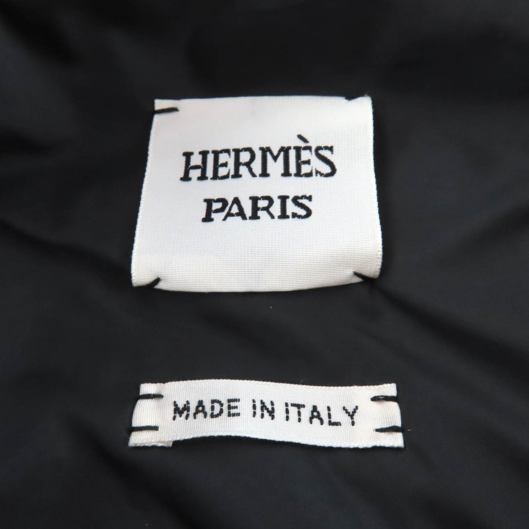 Excellent HERMES Down vest Long Quilted Vest black polyester Women 38 3H0156DA