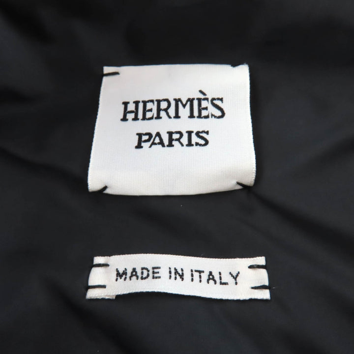 Excellent HERMES Down vest Long Quilted Vest black polyester Women 38 3H0156DA