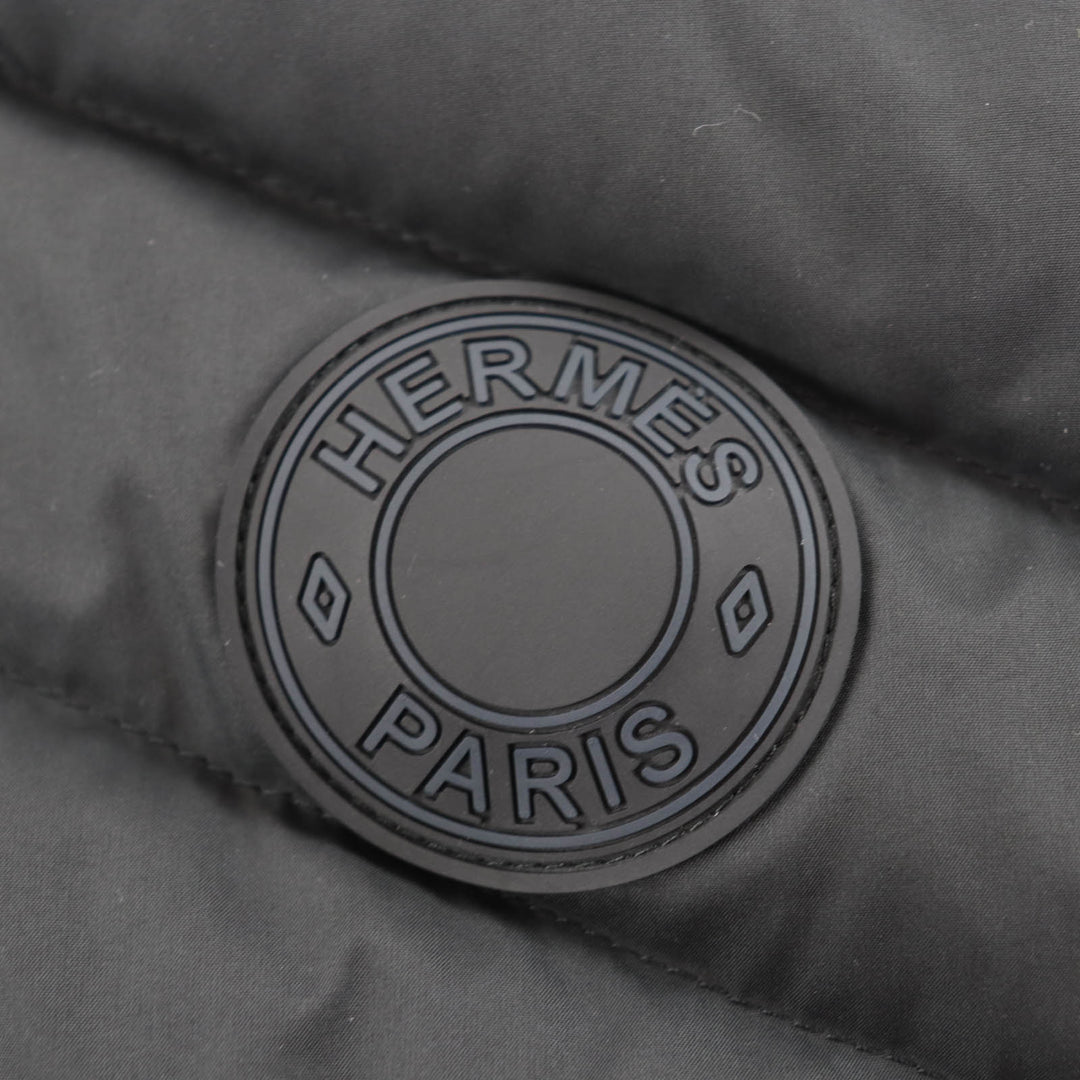 Excellent HERMES Down vest Long Quilted Vest black polyester Women 38 3H0156DA