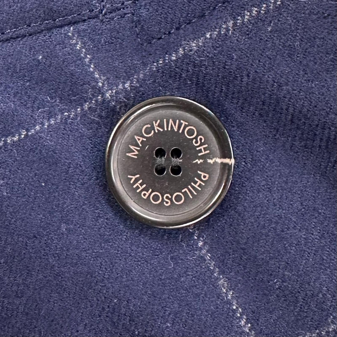 Great MACKINTOSH PHILOSOPHY down coat Logo button, hooded, check pattern wool 40