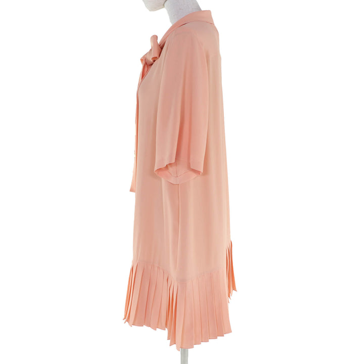 Pristine LOUIS VUITTON Lavalliere Pleated Dress Monogram flower 38 1AGP36