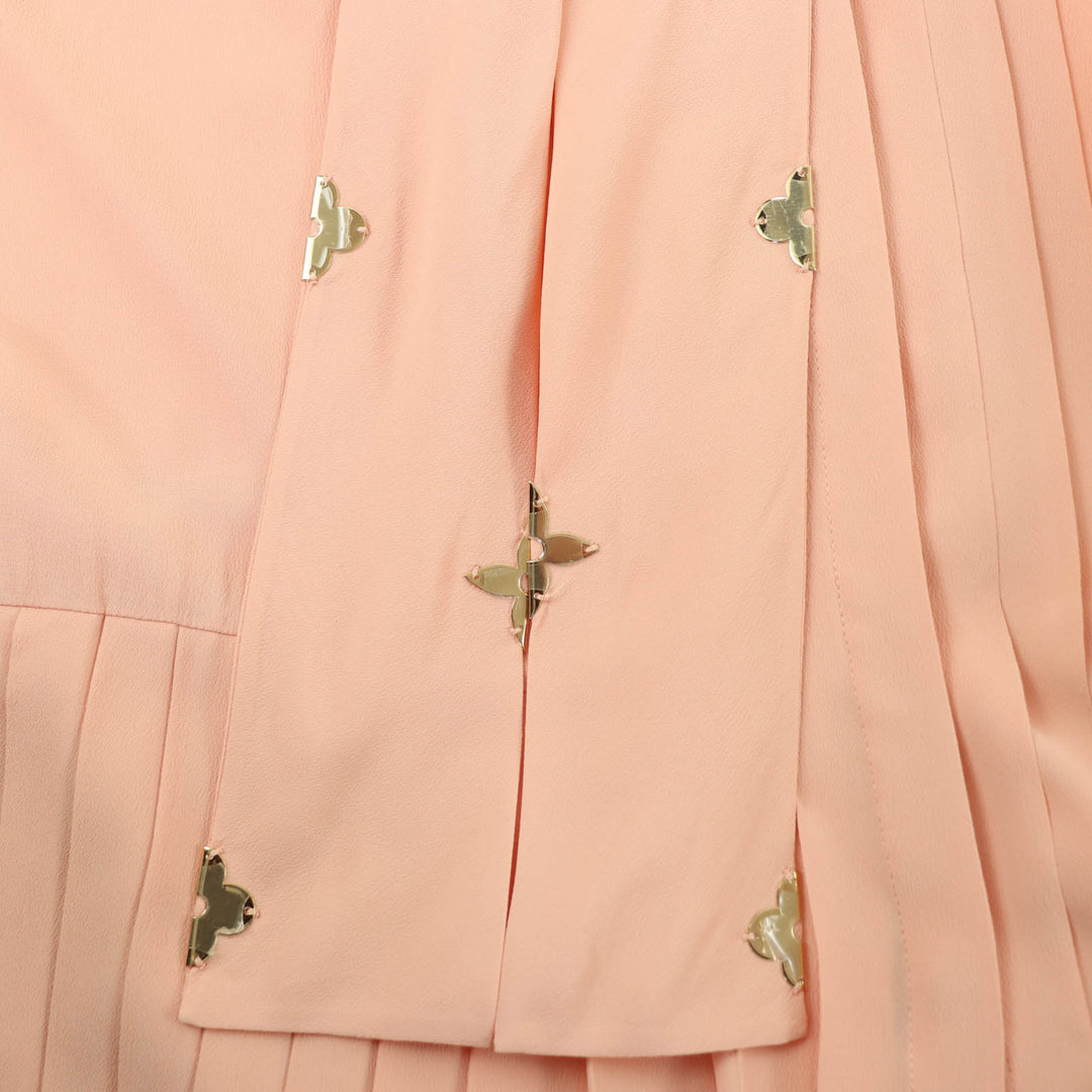 Pristine LOUIS VUITTON Lavalliere Pleated Dress Monogram flower 38 1AGP36