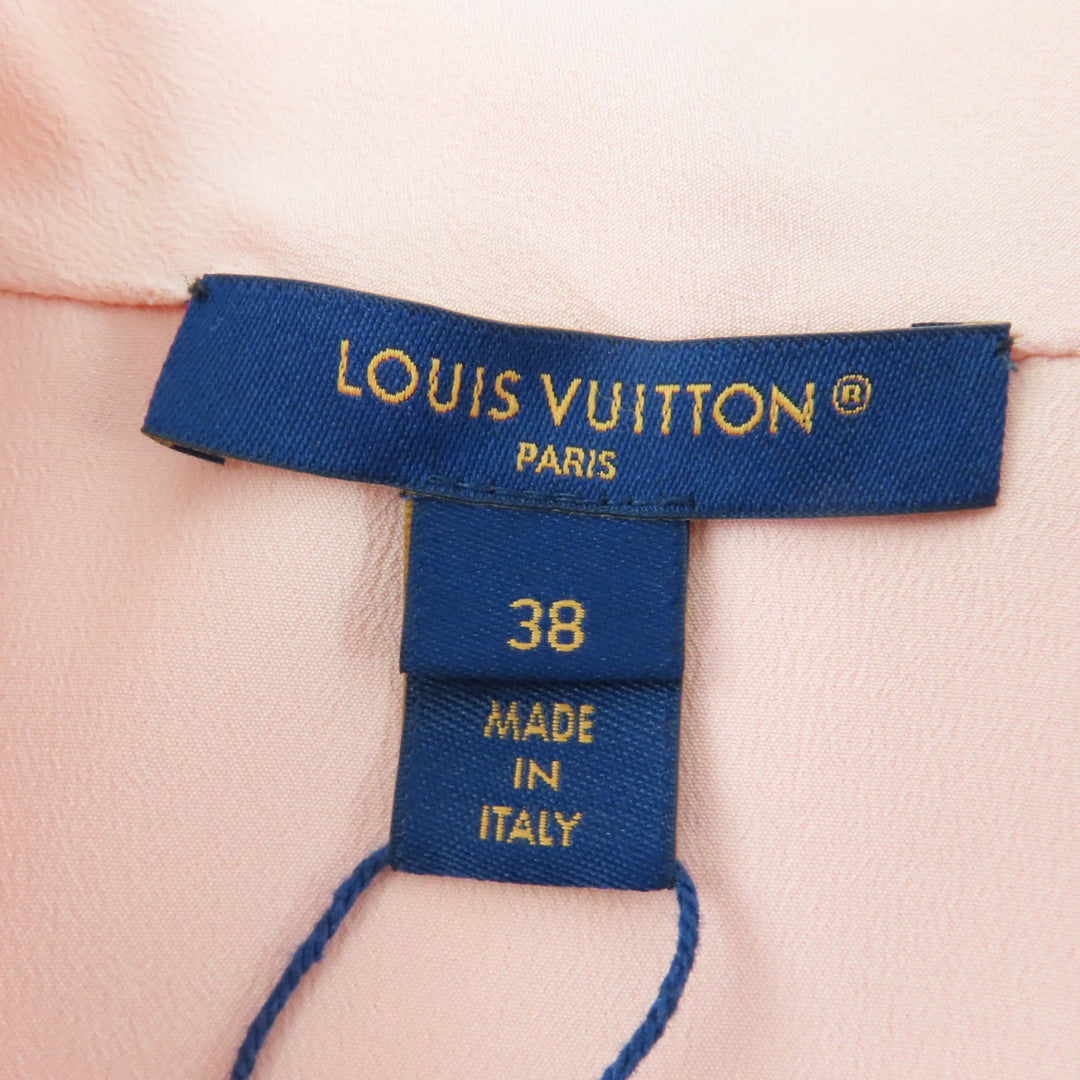 Pristine LOUIS VUITTON Lavalliere Pleated Dress Monogram flower 38 1AGP36