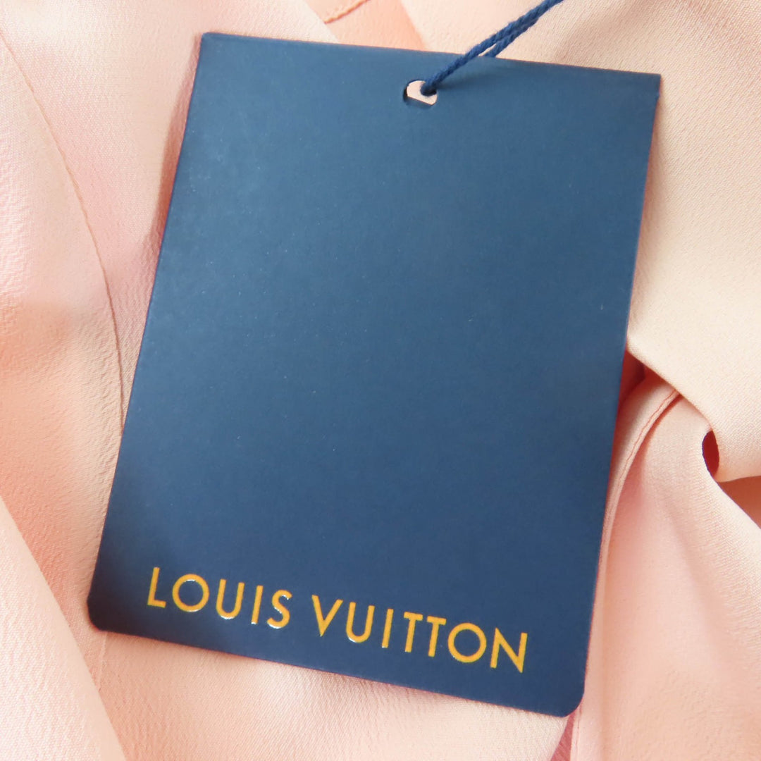 Pristine LOUIS VUITTON Lavalliere Pleated Dress Monogram flower 38 1AGP36