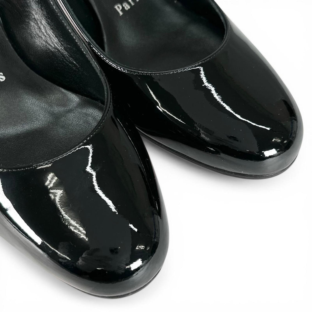 Excellent Christian Louboutin pumps SO JANE SLING 55 black Patent leather Women