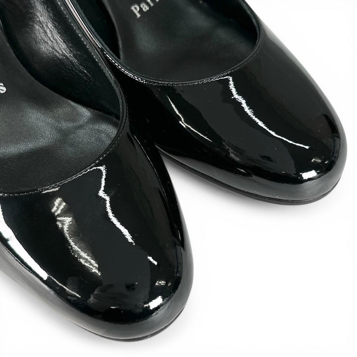 Excellent Christian Louboutin pumps SO JANE SLING 55 black Patent leather Women