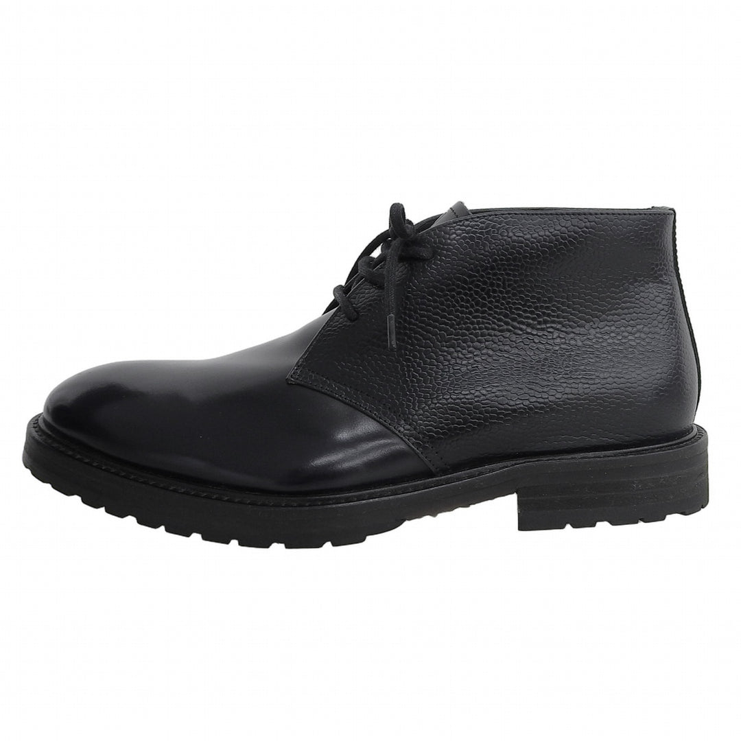 Pristine ARMANI COLLEZIONI Fleece-lined Chukka Boots Navy Cowhide mens 7