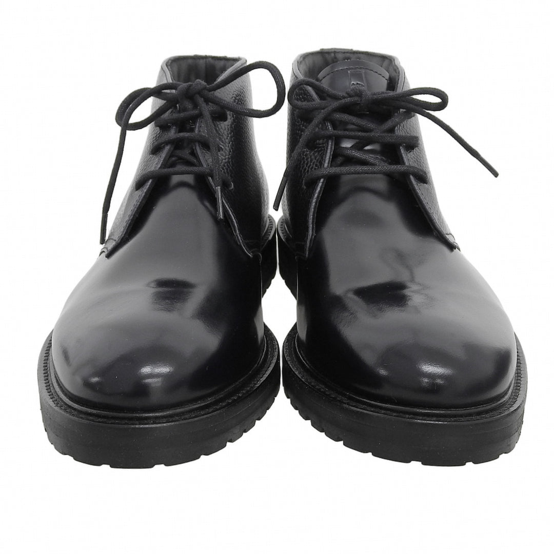 Pristine ARMANI COLLEZIONI Fleece-lined Chukka Boots Navy Cowhide mens 7