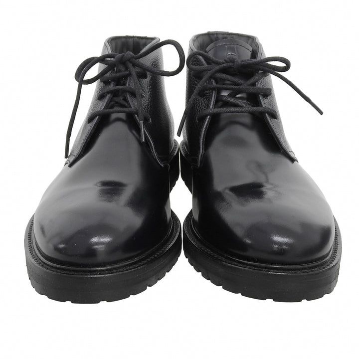 Pristine ARMANI COLLEZIONI Fleece-lined Chukka Boots Navy Cowhide mens 7